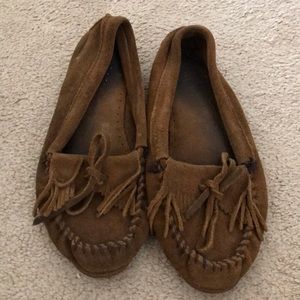 Minnetonka moccasins with grippy bottom